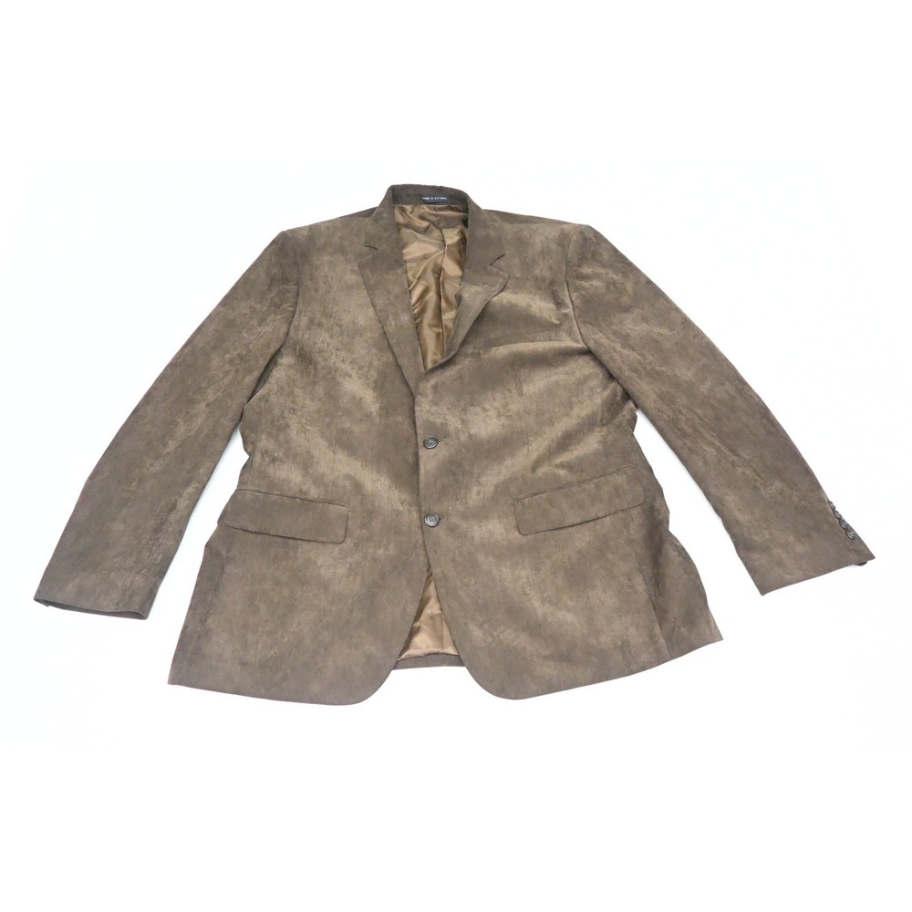 Jones New York Mens Brown Corduroy Blazer Two Button Notch Lapel Double Vent